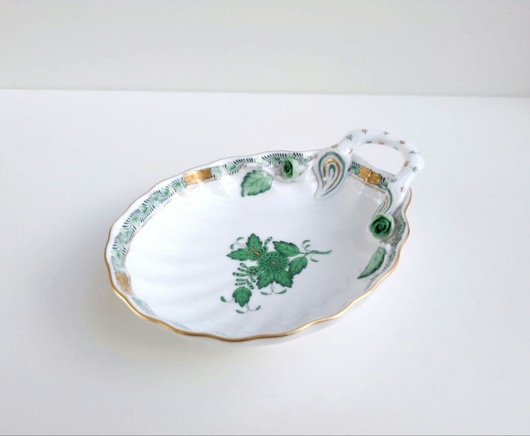希少品✩ ヘレンド　アポニー・グリーン　シェルディッシュ