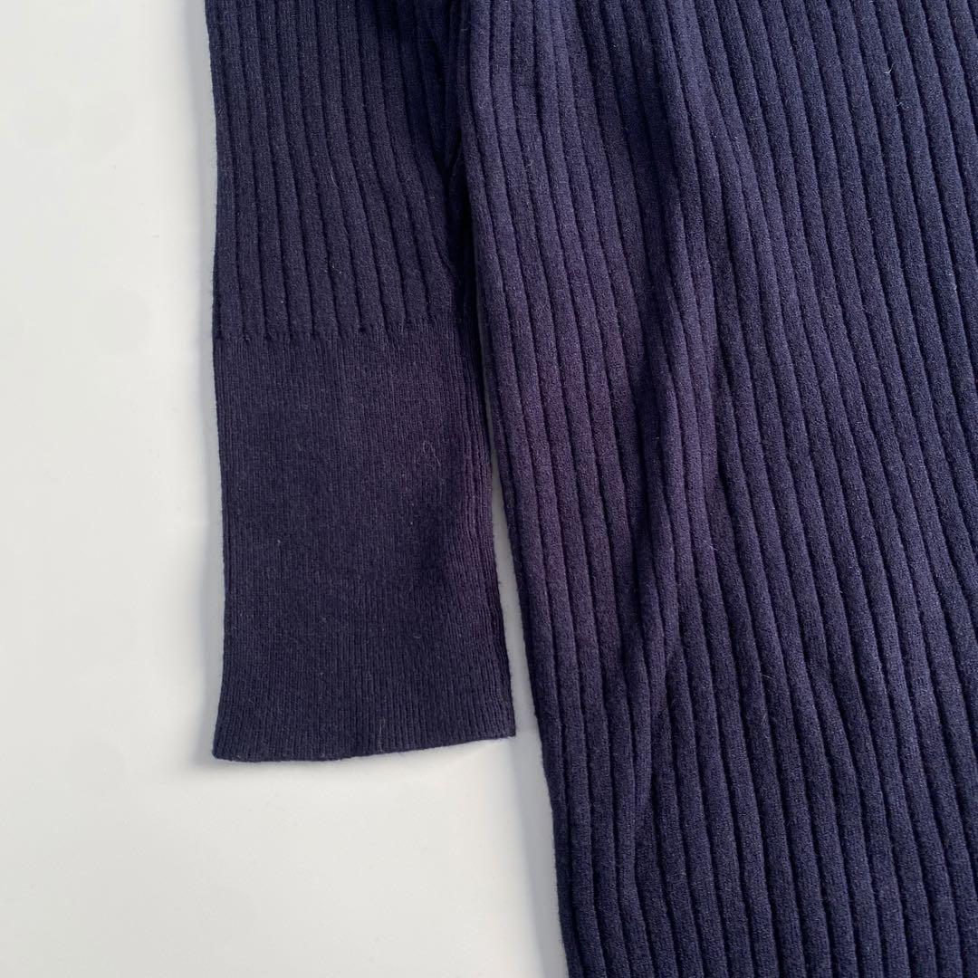 spick and span ヘンリーネックリブニットワンピース ネイビー 紺