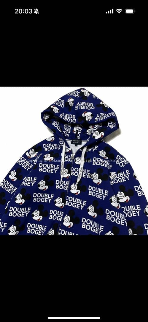 PEARLY GATES Disney ダブルボギー フード付きスウェット