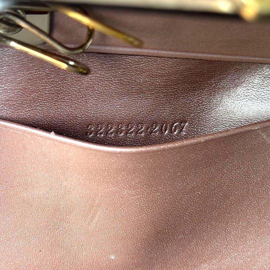 小物 GUCCI Key case shima Ribbon Heart Pink