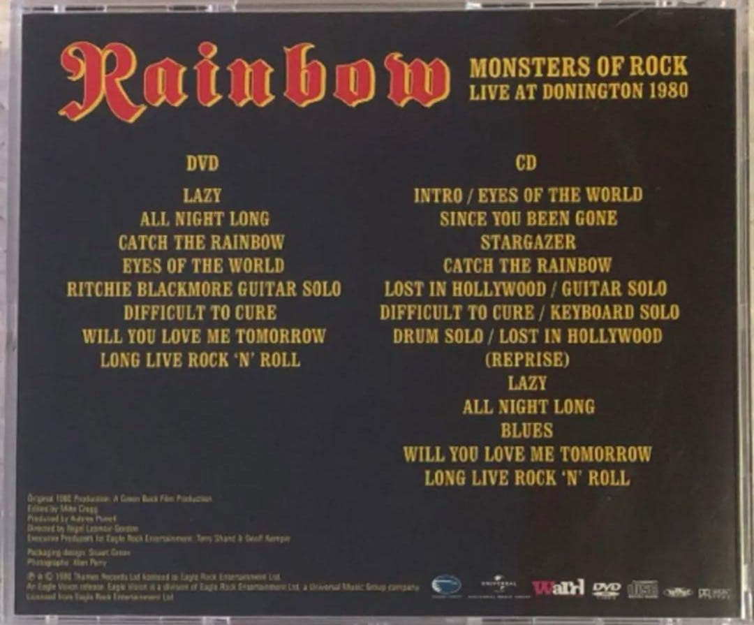 国内盤2CD＋DVD！Rainbow/Monsters Of Rock 1980