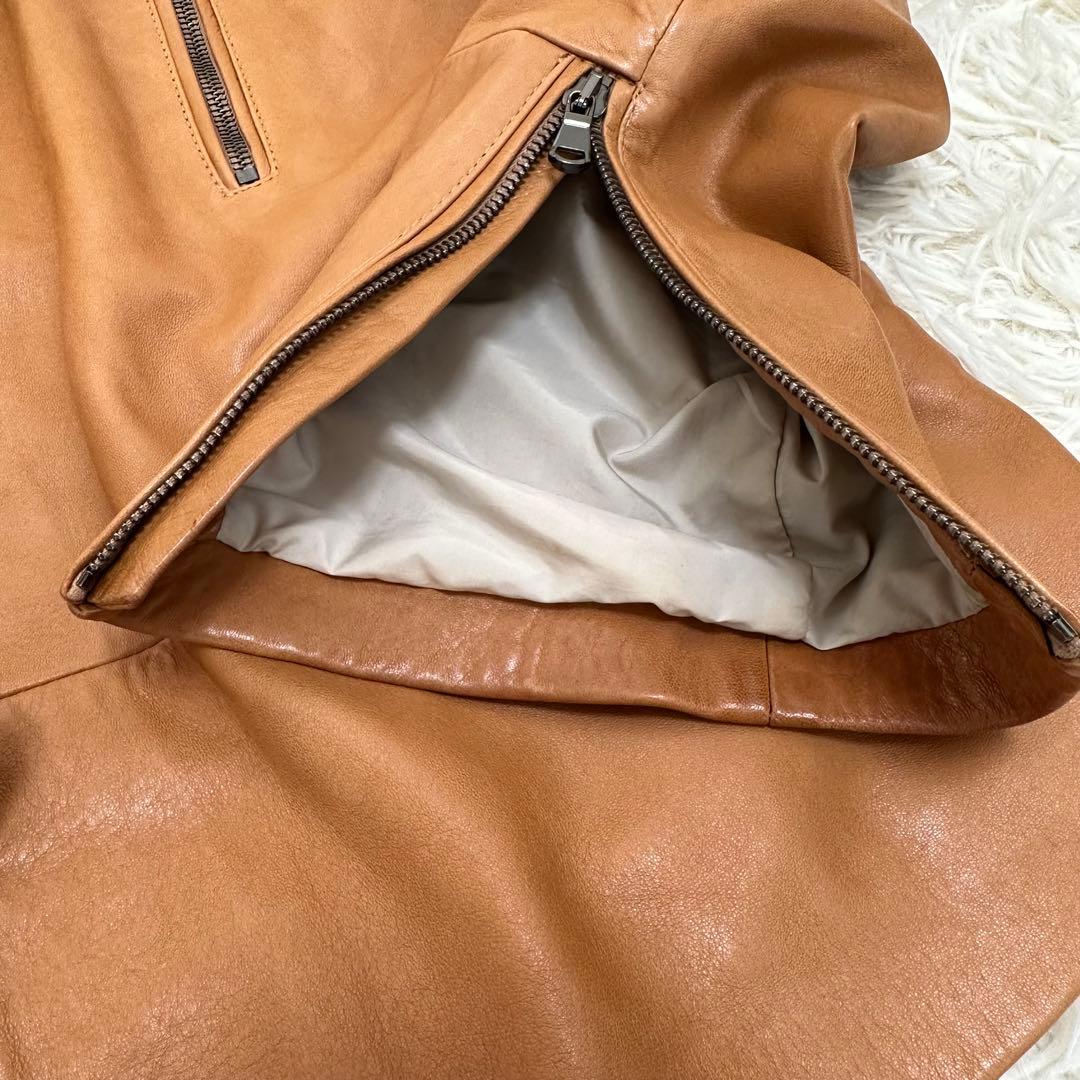 【EMMETI】エンメティ 50 L ラムレザージャケット セミダブル ブラウン