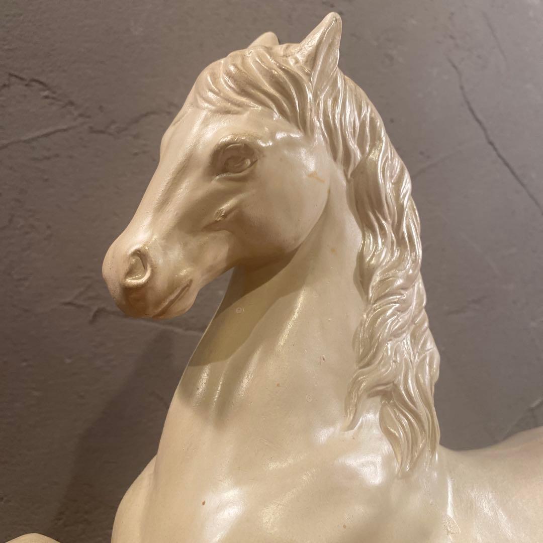 常滑焼 赤倉陶園 白馬置物 白パール 美品 オブジェ 箱付き 昭和レトロ
