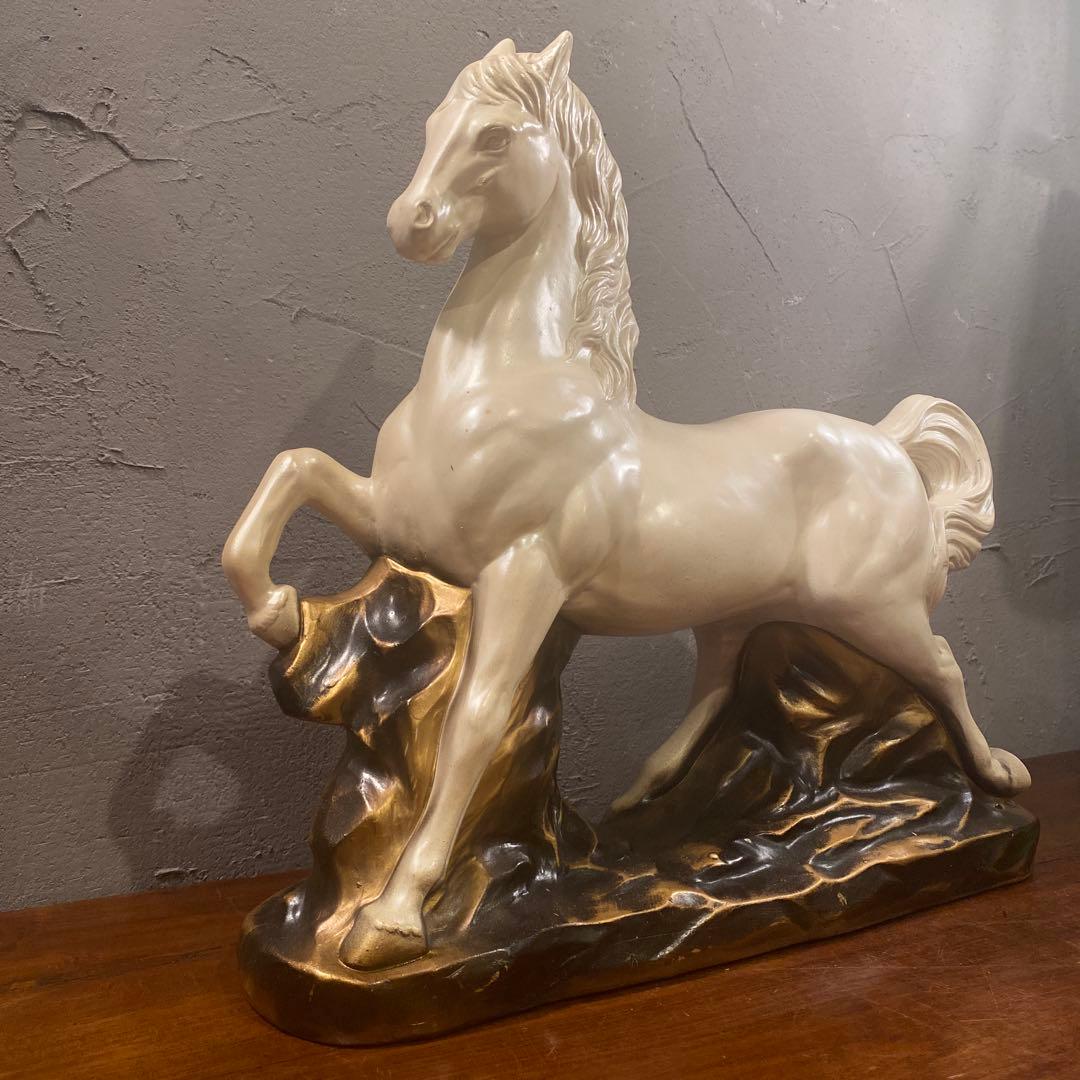 常滑焼 赤倉陶園 白馬置物 白パール 美品 オブジェ 箱付き 昭和レトロ