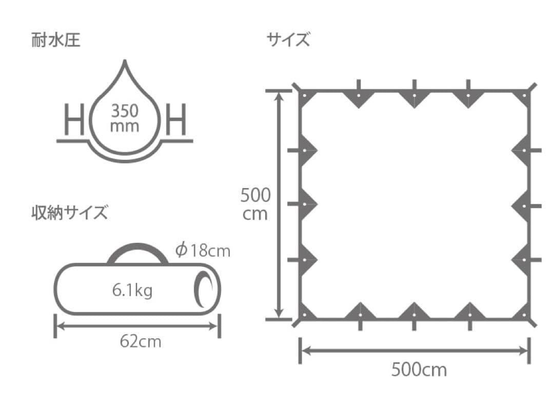 美品 DOD チーズタープ TC ブラック 5×5m 大型タープ