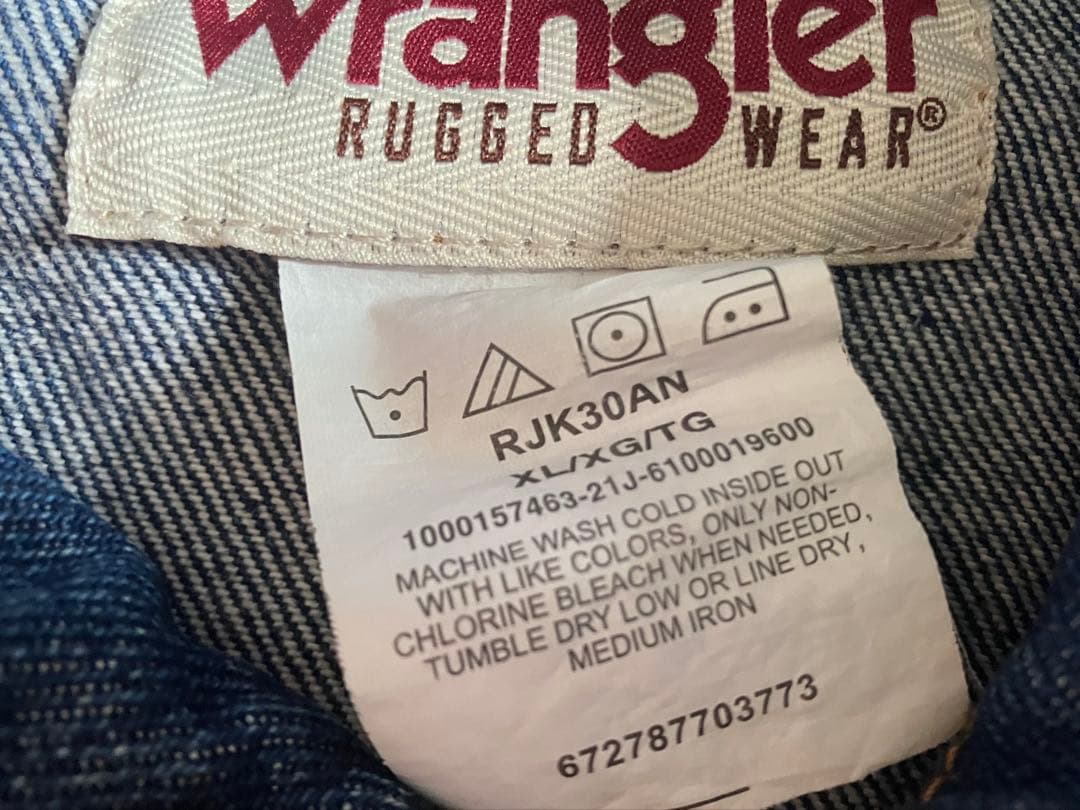 ラングラー デニムジャケット RUGGED WEAR XL 綿100% 濃紺