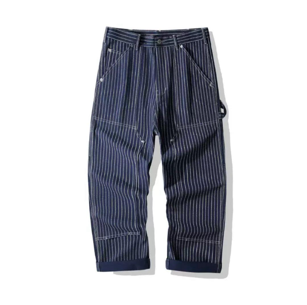 【typeＤ-Ｌ】 ウォバッシュ　ストライプ　デニム　パンツ　ヒッコリー　メンズ