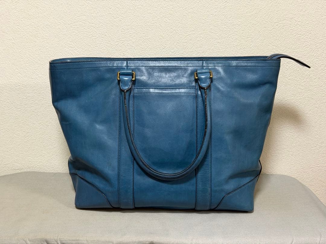COACH(コーチ)ブルーレザートートバッグ