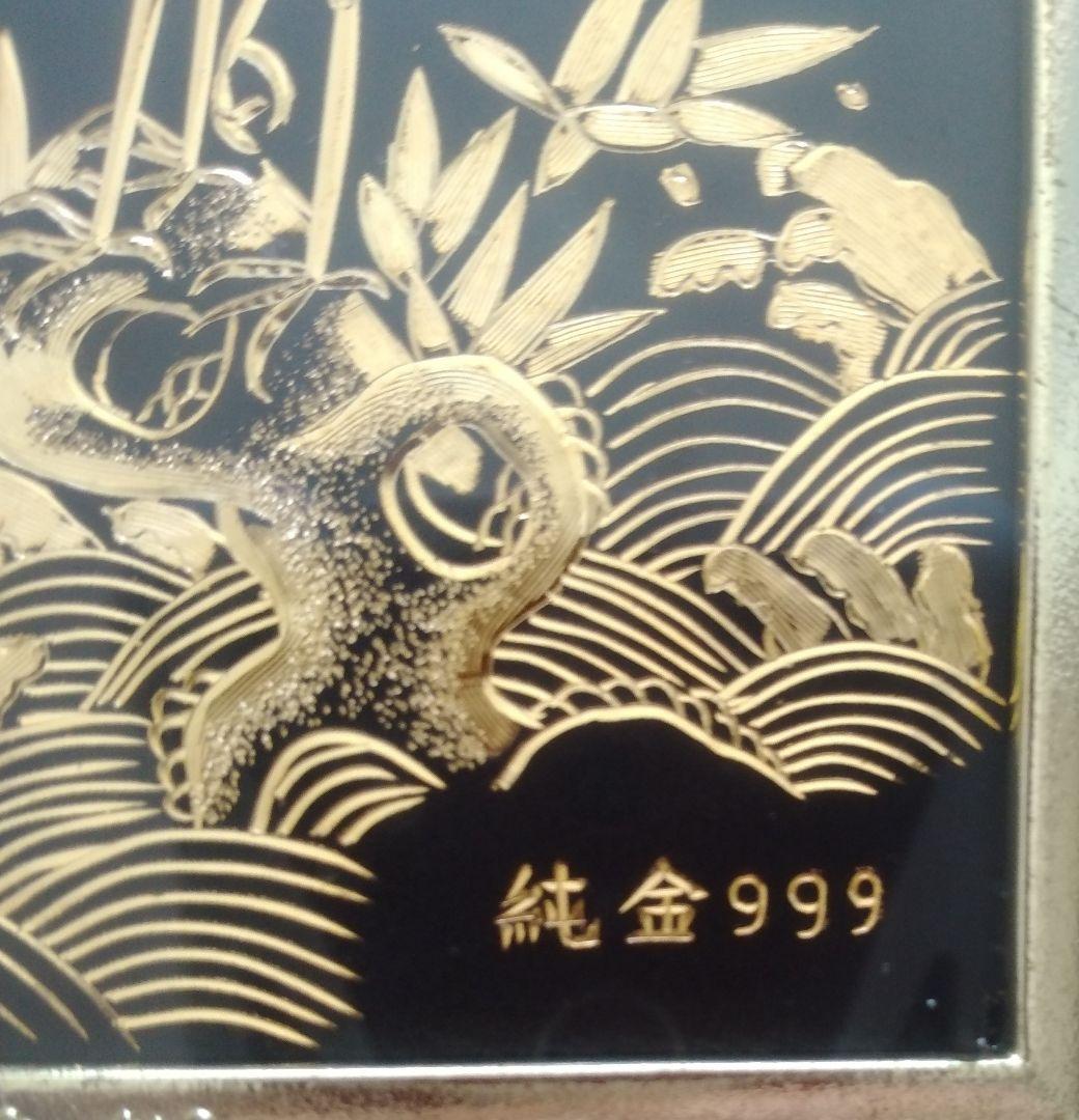 純金彫吉祥鶴図「金の鶴」（海鶴千年）
