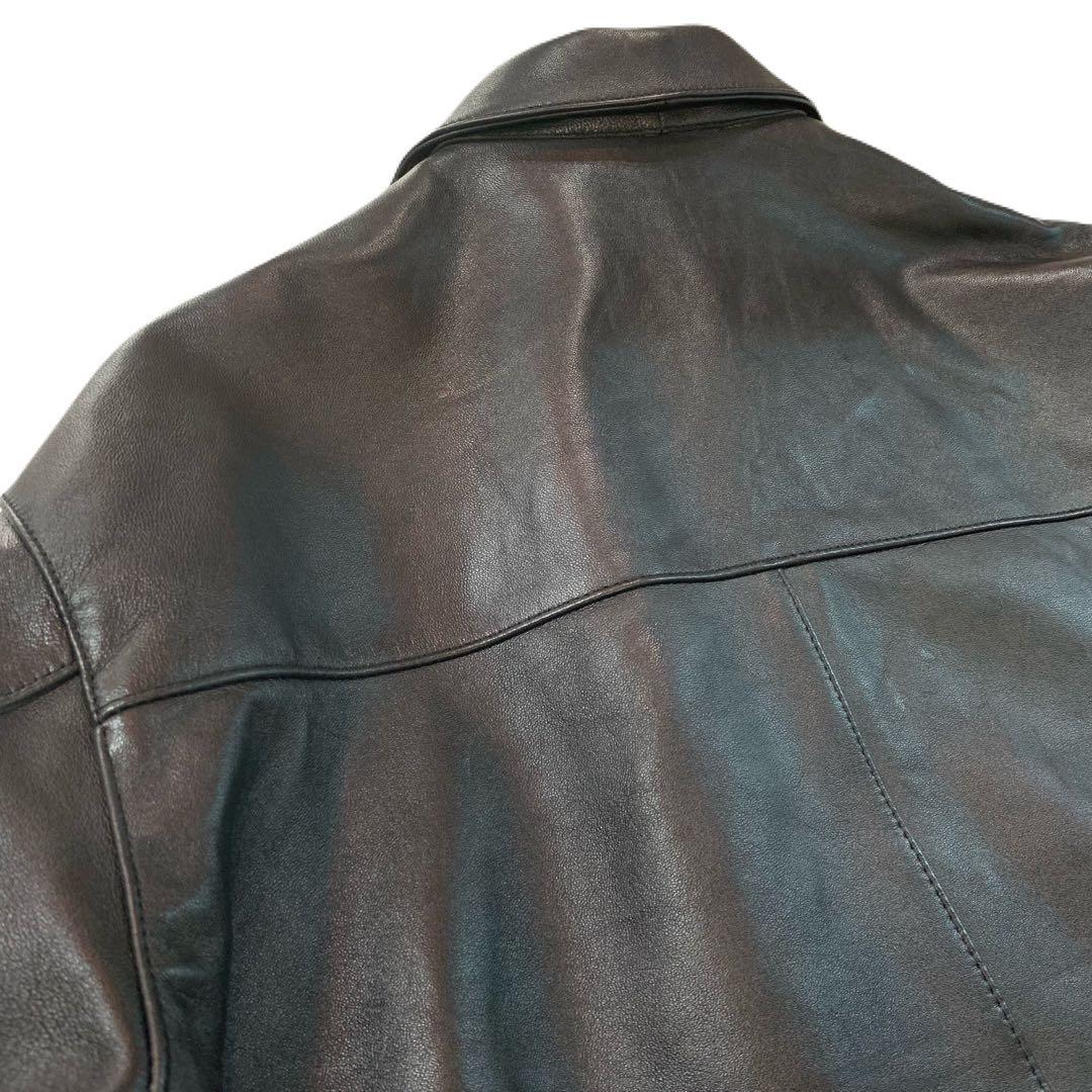 美品 BEAUTY&YOUTH セミベジタブル レザートラッカーJKT 羊革