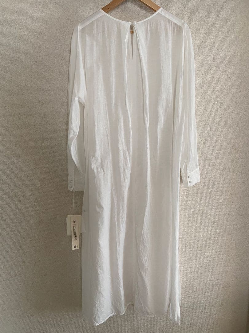 yuni recycled cotton tuck ワンピース ホワイト