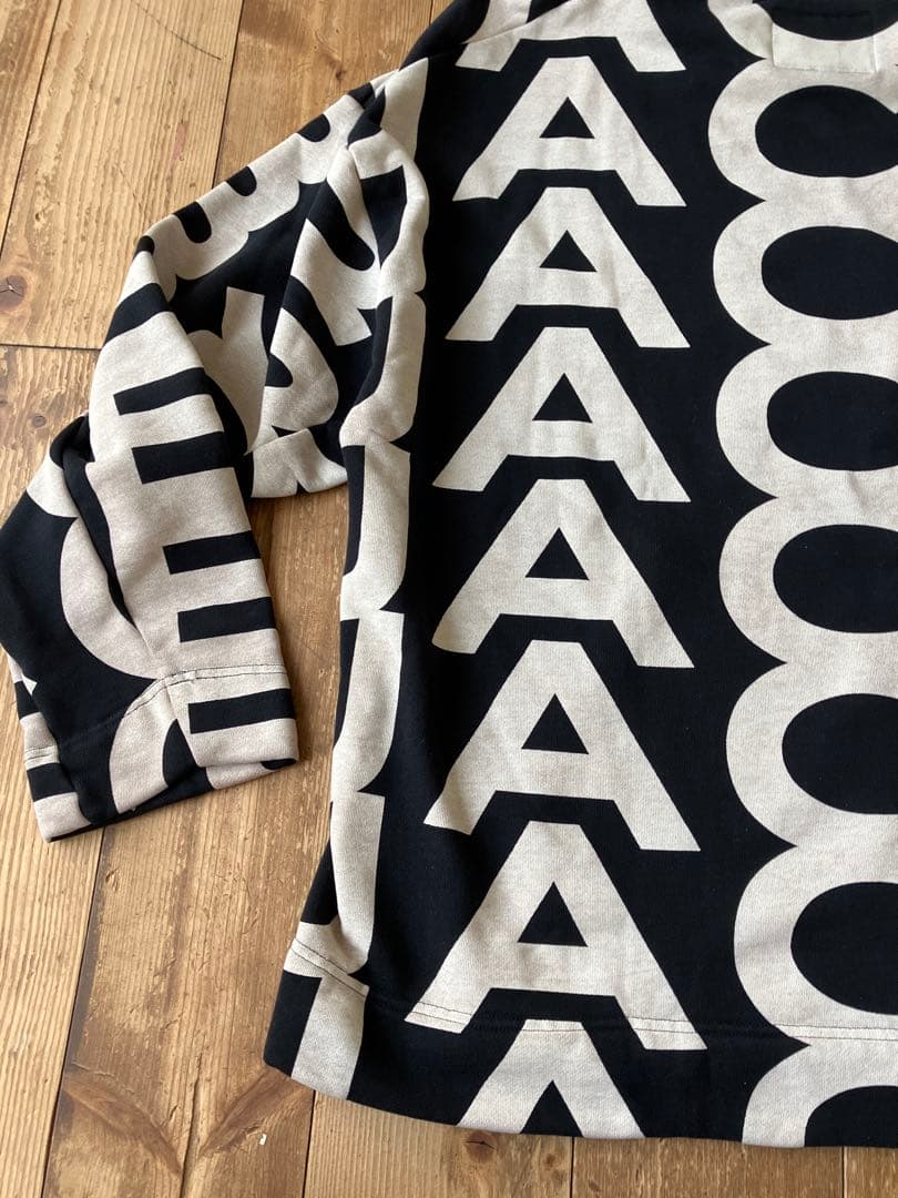 MARC JACOBS 総柄 モノグラムパーカー 黒白 XS ポルトガル製
