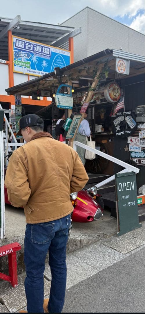 パ*ん様 2002年製carhartt デトロイトジャケットベージュ 写真モデル