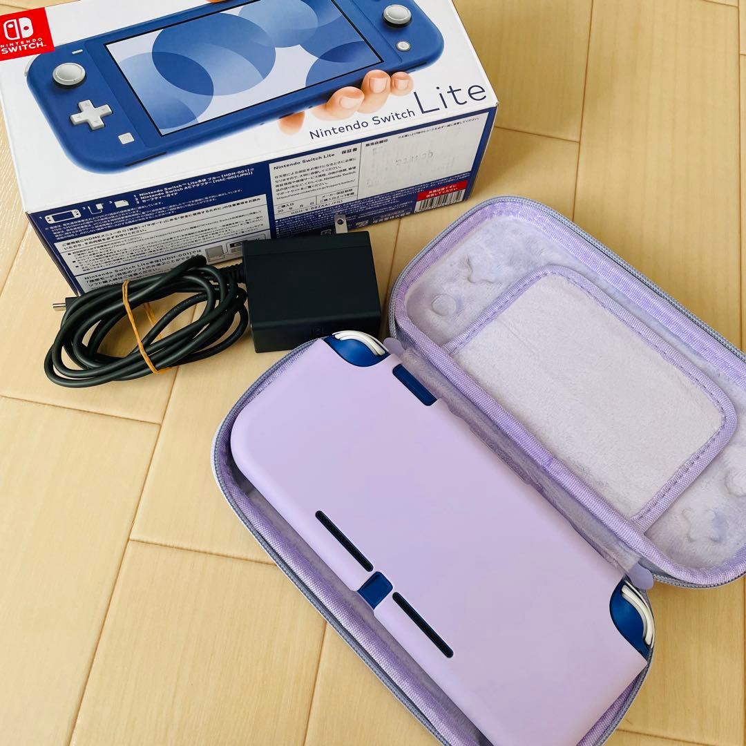 美品 Nintendo Switch Lite 本体 ブルー ケース カバー付き