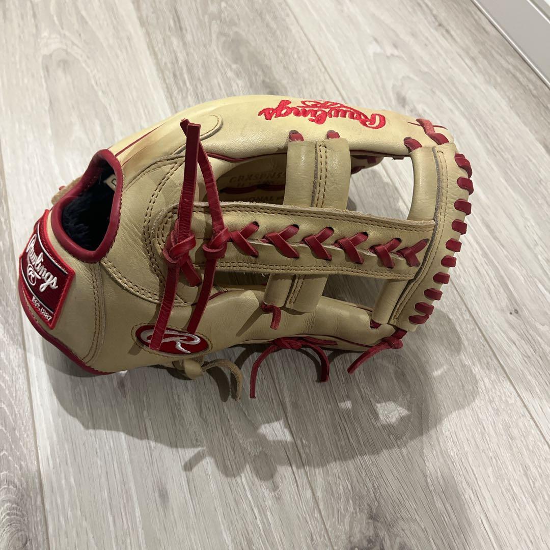 Rawlings 軟式グローブ ベージュ/赤