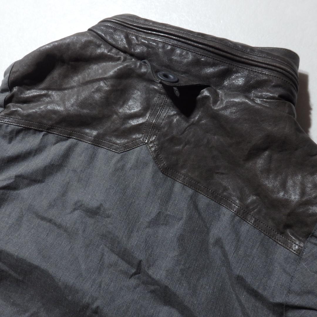 超希少サンプル White Mountaineeringレザー切替 フード格納