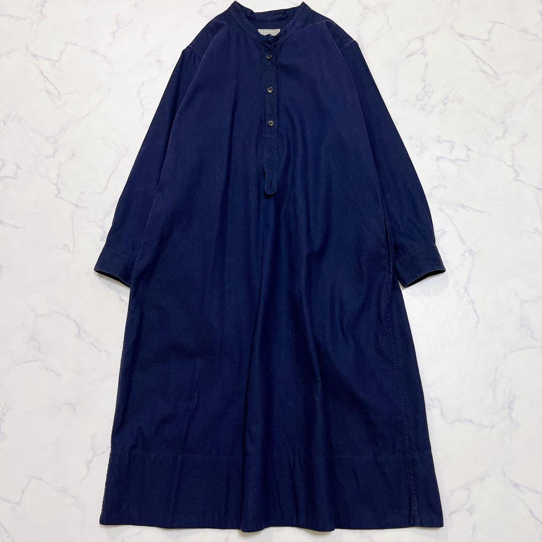 美品✨マーガレットハウエル ロングワンピース リネン ネイビー