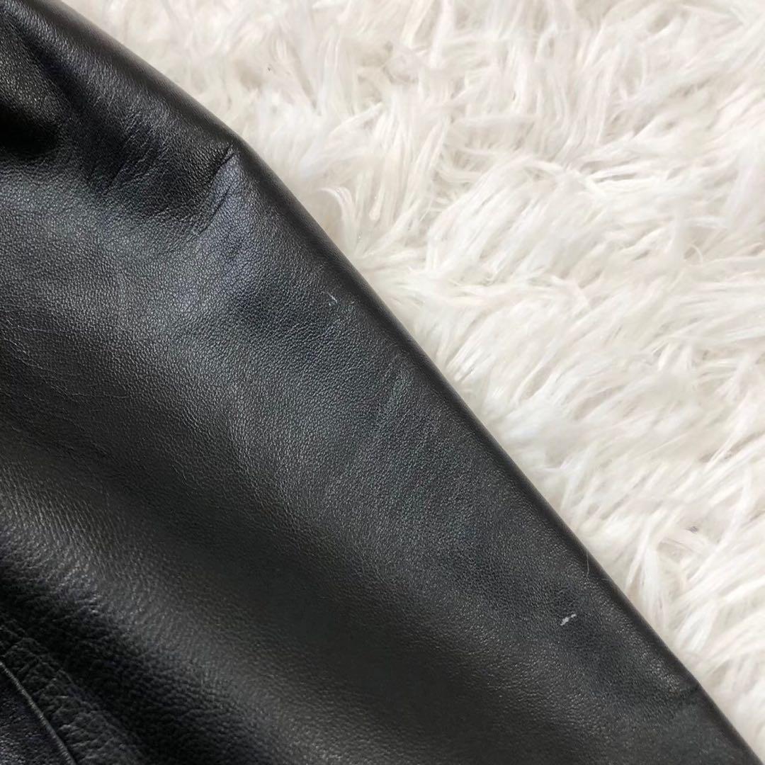 MICHIKO LONDON（L）ラムレザー ジャケット 羊革 シングル 無地
