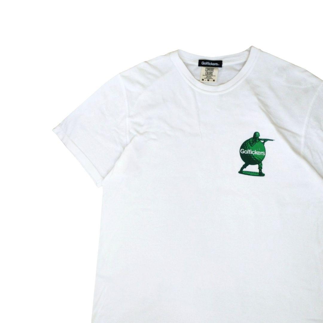 GOLFICKERS ゴルフィッカーズ バックプリント Tシャツ M 白 緑