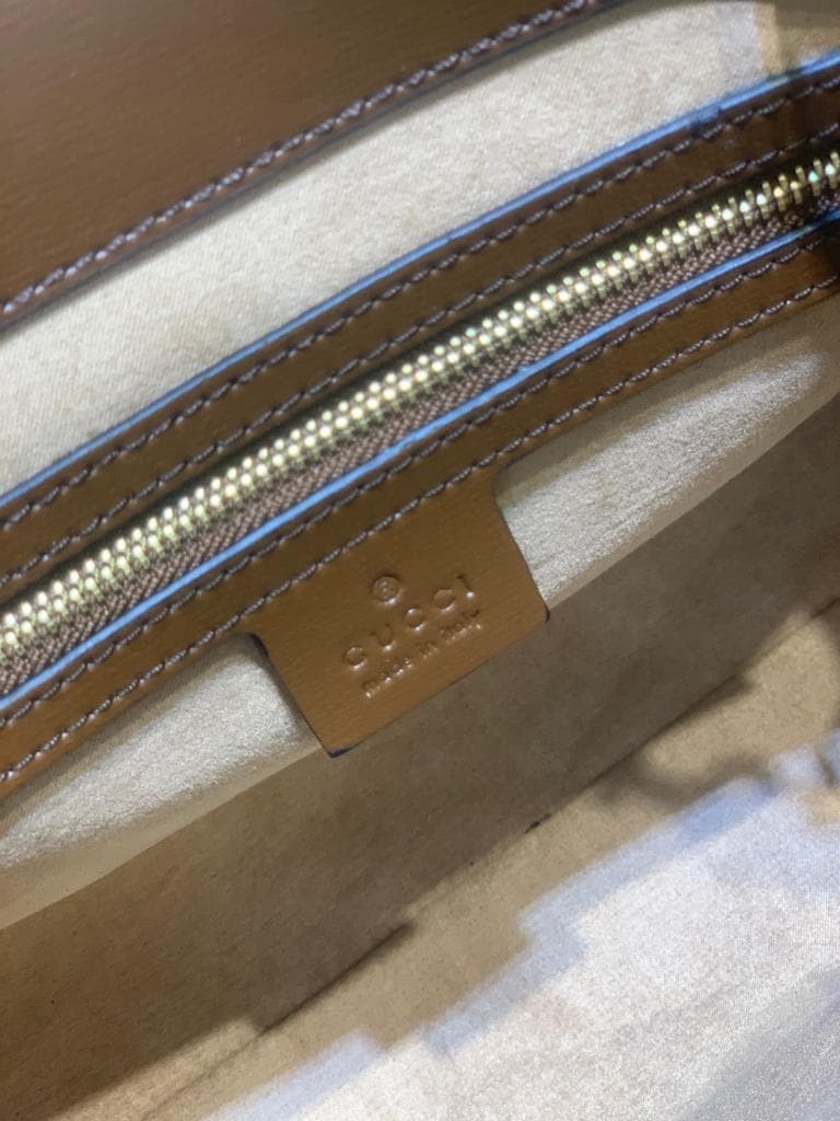 GUＣＣI トートバッグ ブラウン/グリーン/レッド