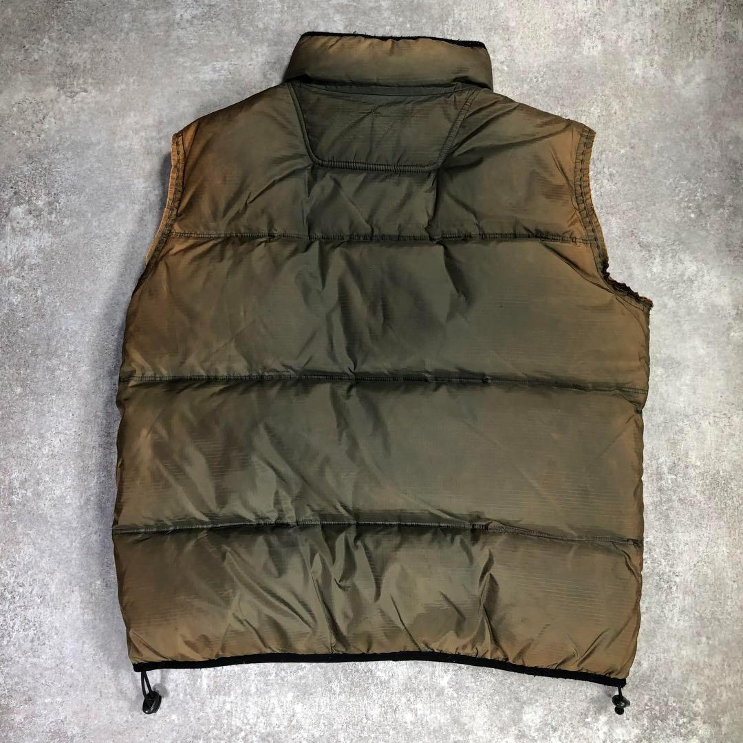 00s DIESEL アーカイブ　ダウンベスト【M】カーキ　ヴィンテージ加工