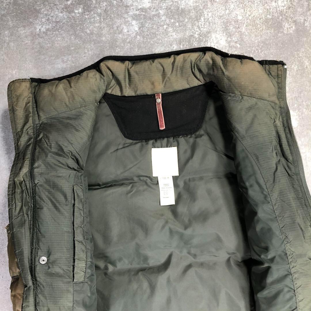 00s DIESEL アーカイブ　ダウンベスト【M】カーキ　ヴィンテージ加工