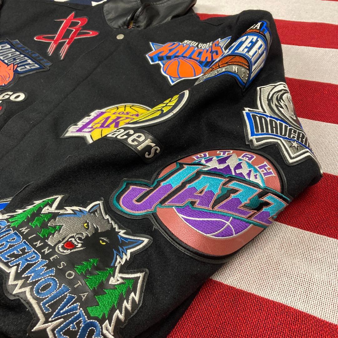 【超希少】90s NBA ジェフハミルトン 襟高 スタジャン ウール 韻マン