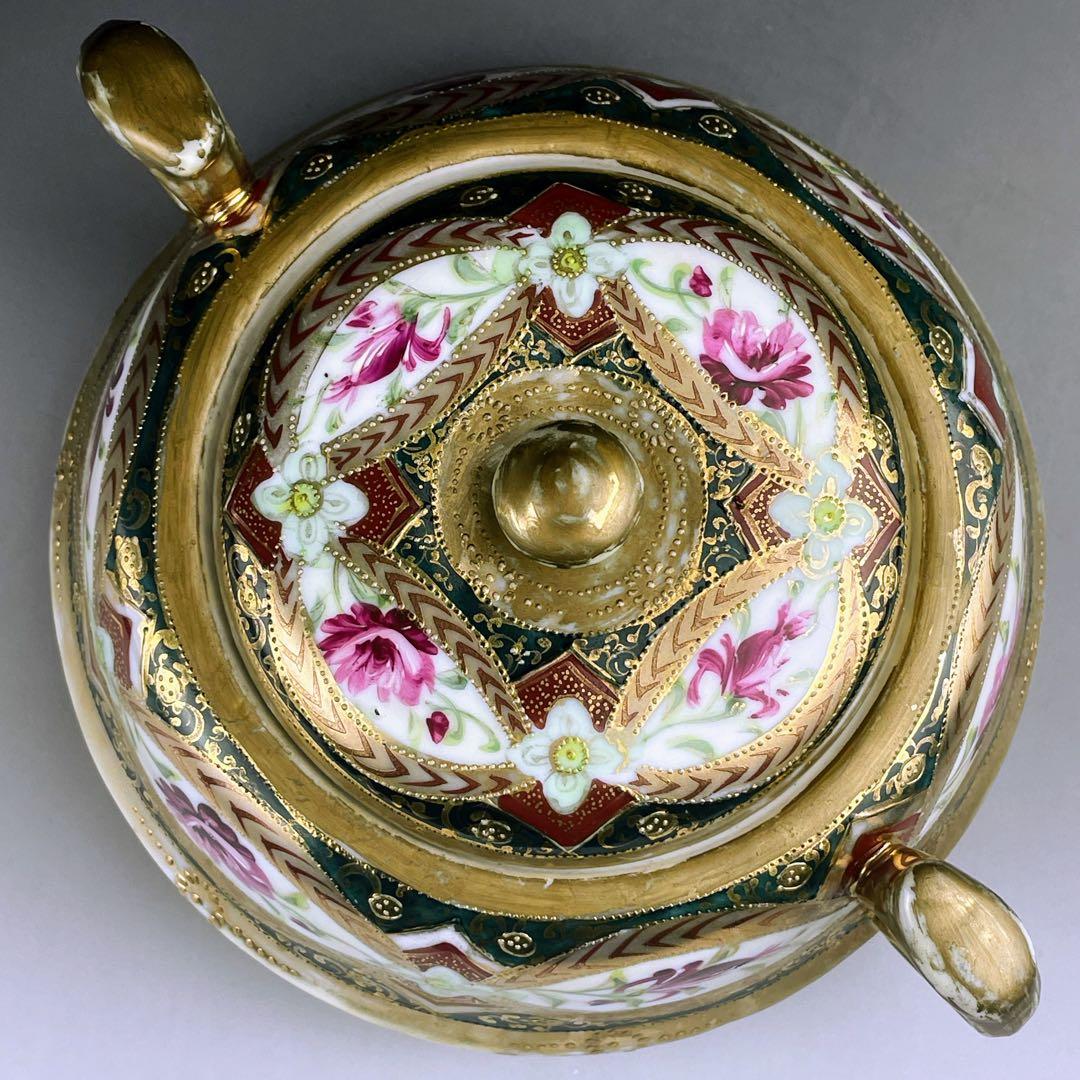 【訳あり】オールドニッポン 約２３cm 金盛り ビスケットジャー クッキージャー