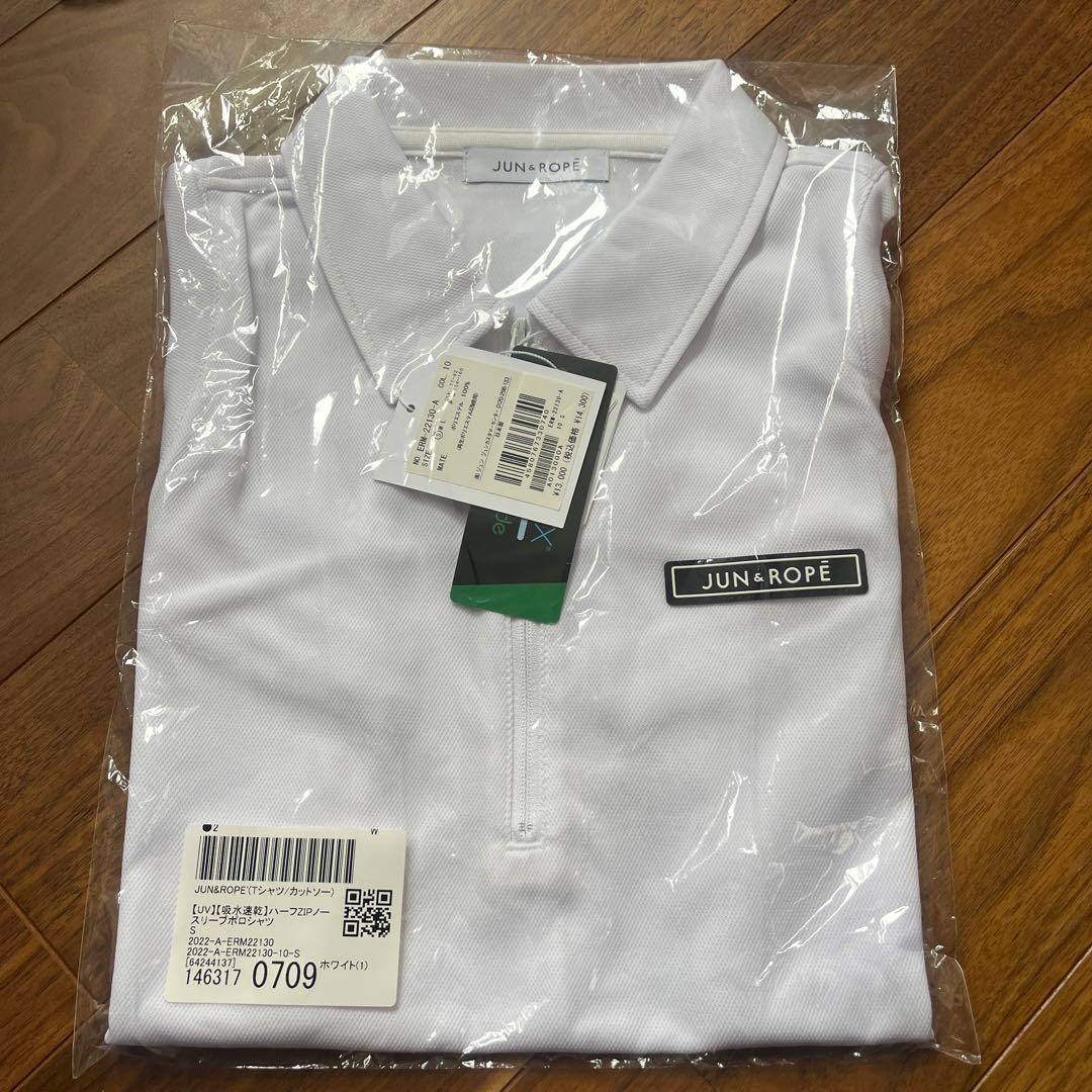 新品JUN&ROPE’ UV・吸水速乾ハーフZIPノースリーブポロシャツ
