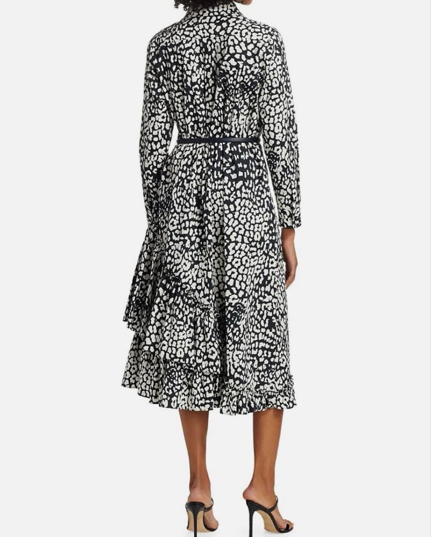 【訳あり】 美品 近年 MaxMara ティアードワンピース 白タグ 42 XL