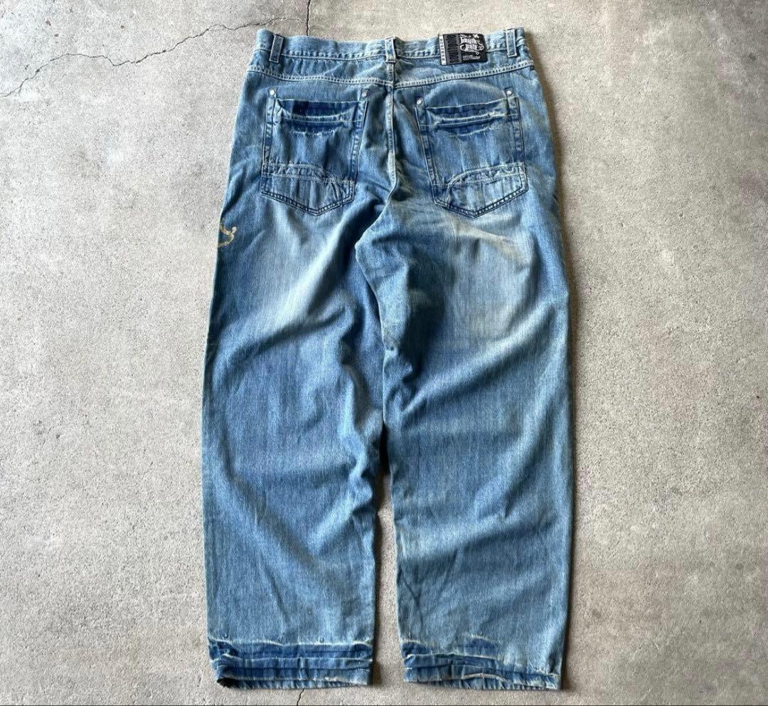 O0s SOUTHPOLE 極太 ワイドバギーデニムパンツブルーW42おまけ付き