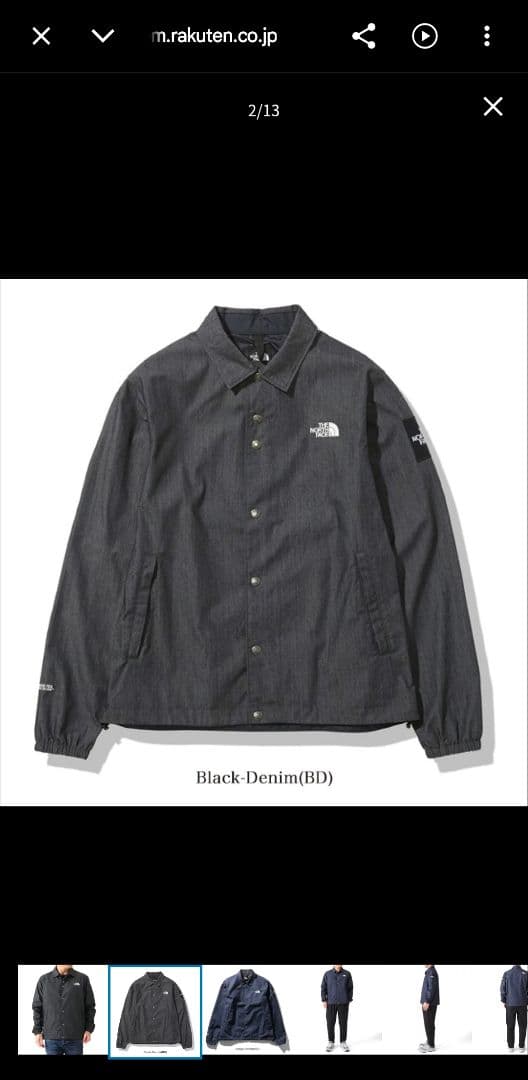 井*口様 THE NORTH FACE ゴアテックス デニム コーチジャケット