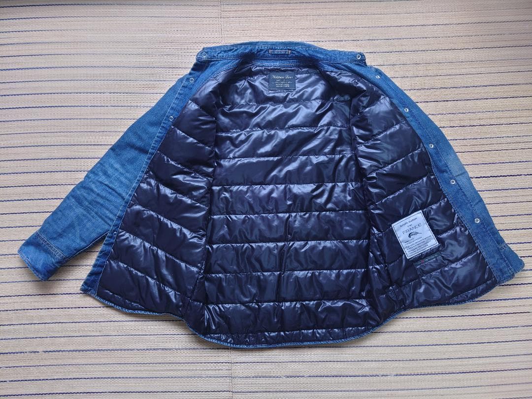 【中古】ナノユニバース　西川ダウン デニムジャケット　Lサイズ 希少???