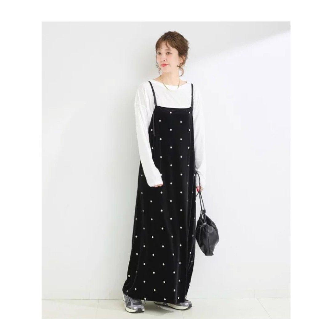 かえあ☻☻ B.C STOCK 完売ベロアフラワー刺繍ワンピース