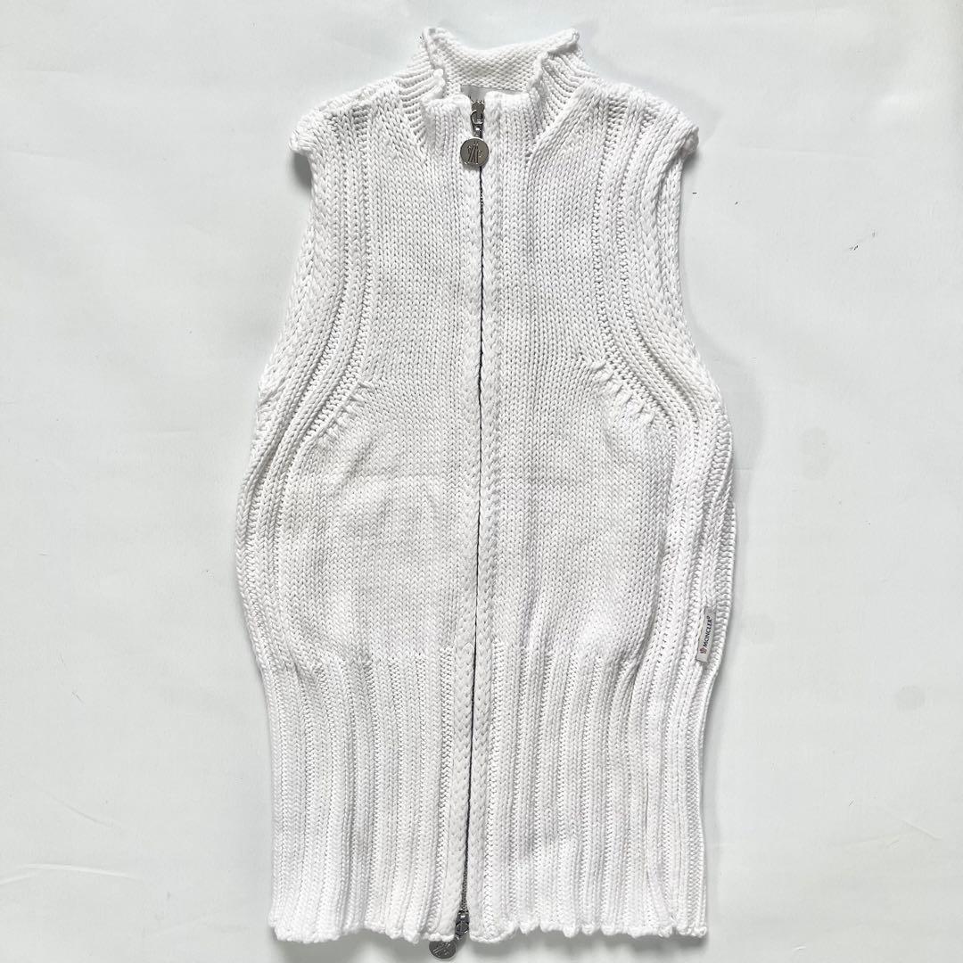 MONCLER モンクレール ニット　ベスト　ジップジャケット　ホワイト　XS