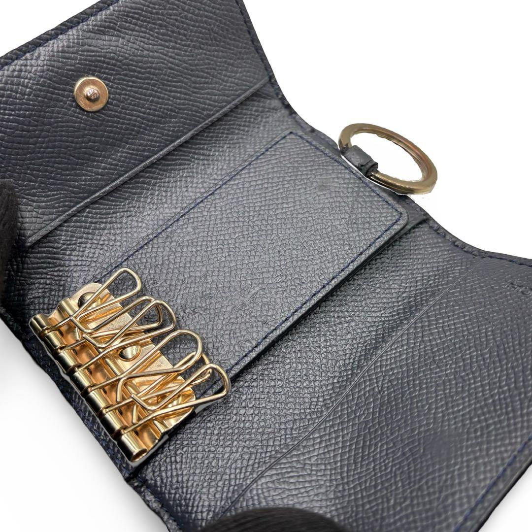 【美品】コーチ　キーケース　キーリング　ゴールド馬車金具　レザー　黒　男女兼用