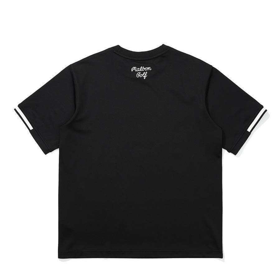 マルボンゴルフ シャツ Malbon Golf メンズ半袖 黒色XL