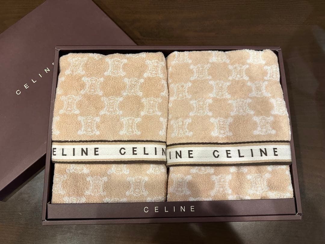 CELINE バスタオル マカダム柄 60×120cm 2枚セット