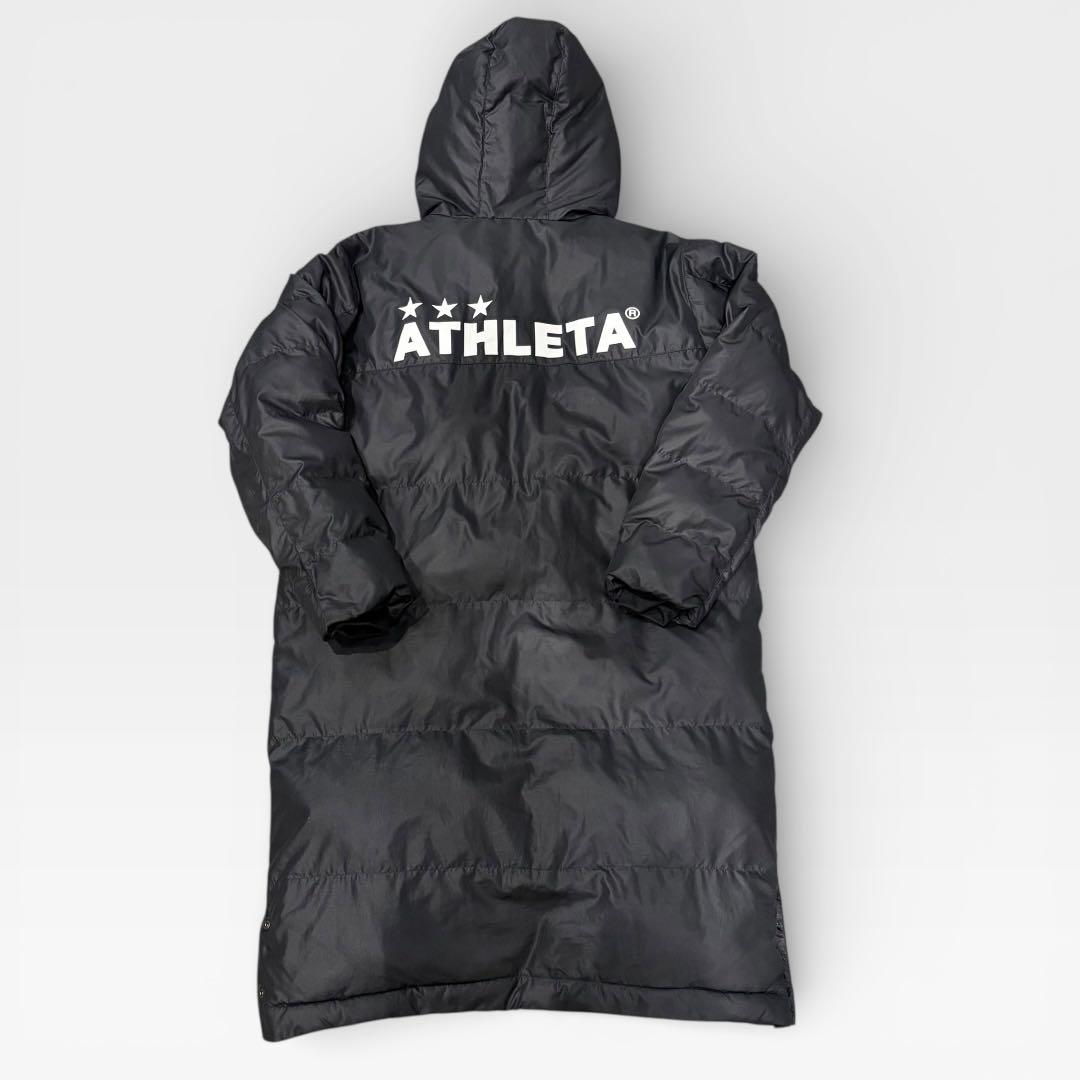 【美品】ATHLETA アスレタ 中綿ベンチコート ロングコート 黒 Lサイズ