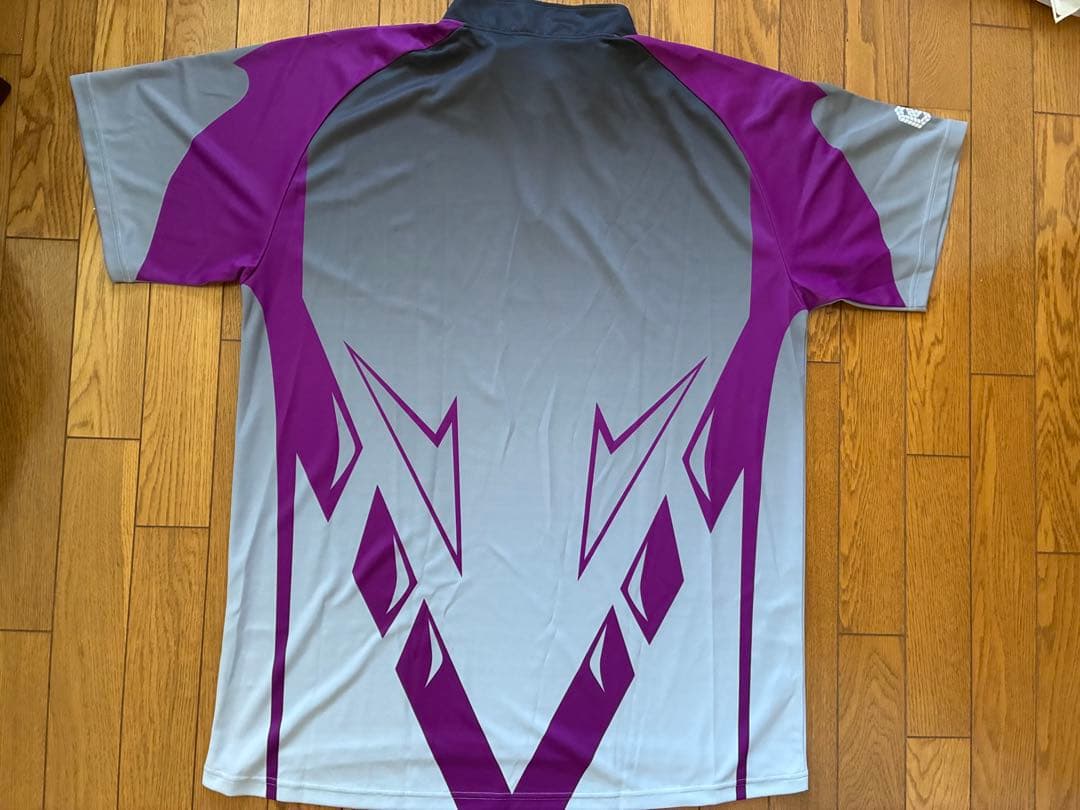 Brunswick ボウリングシャツ 3XL グレー/パープル