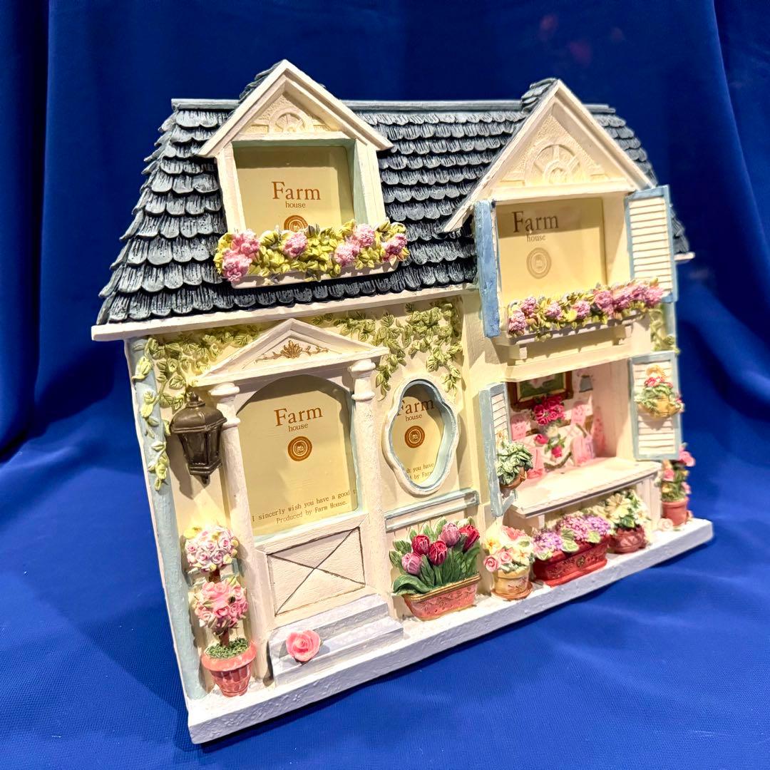 【未使用】 FARM HOUSE ドールハウス風 フォトフレーム ハンドペイント