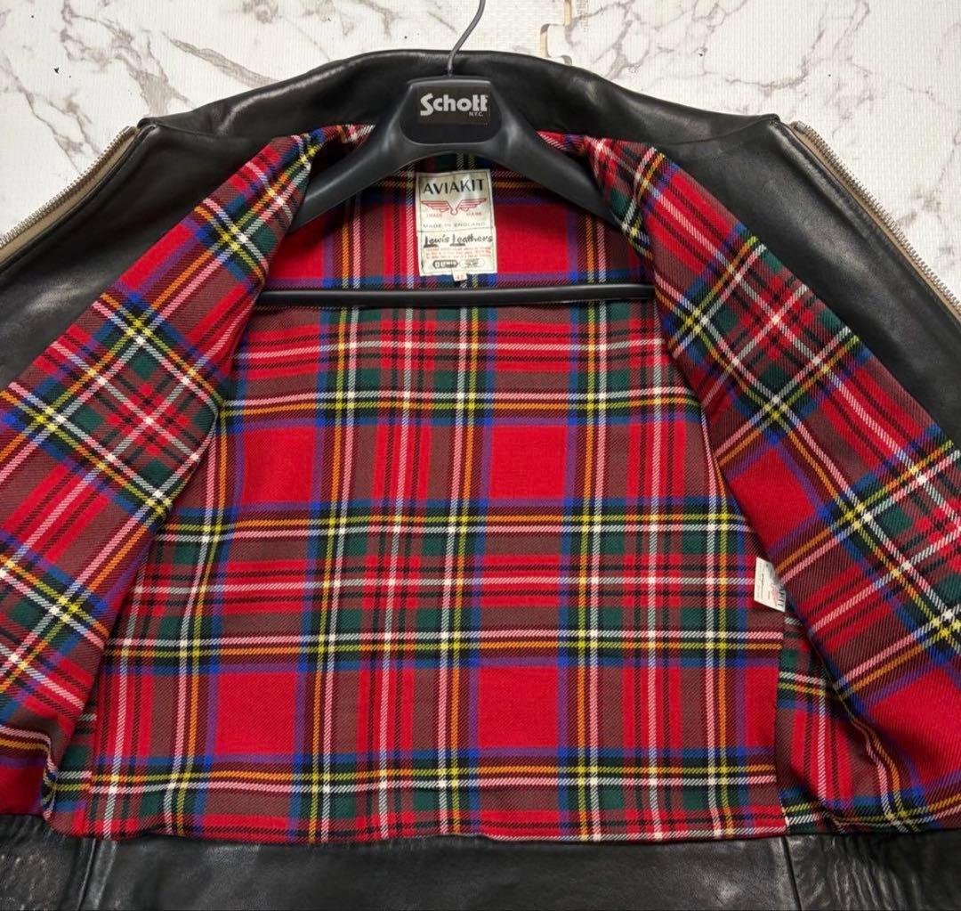 42size✨ルイスレザー ドミネーター シープスキン　ベージュジップ 黒