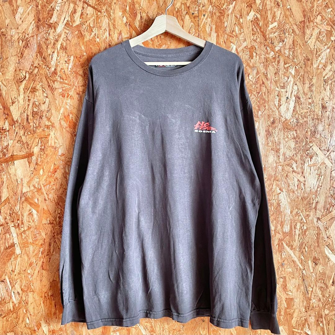 90s NO FEAR レタリング 長袖 Tシャツ フェード 横乗り レア