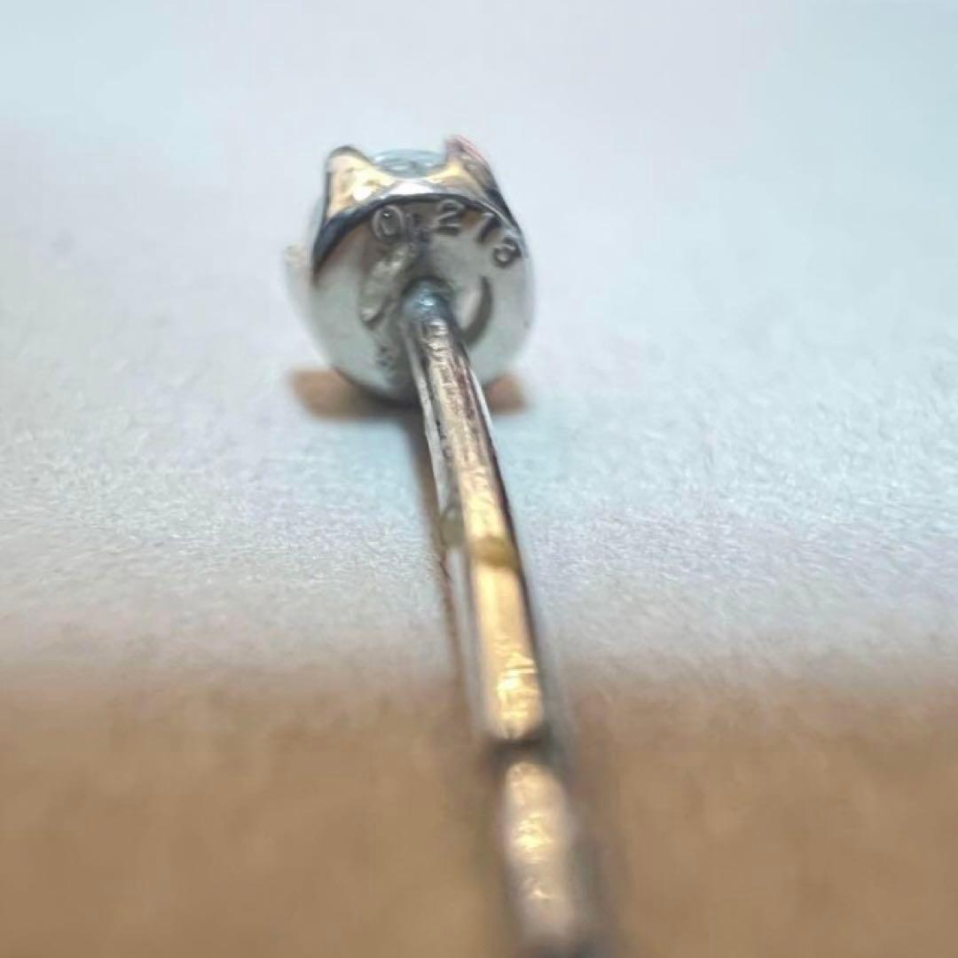プラチナ一粒ダイヤモンドピアス0.213ct（片耳用）