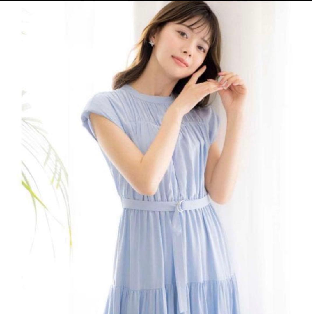NOELA ティアードワンピース ブルー　Mサイズ