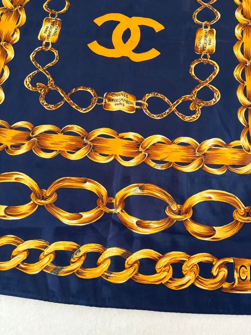 CHANEL★ チェーンリンクプリント silk100%スカーフ