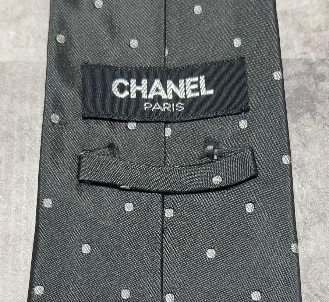 CHANEL ネクタイ ハイブランド ドット ココマーク 光沢