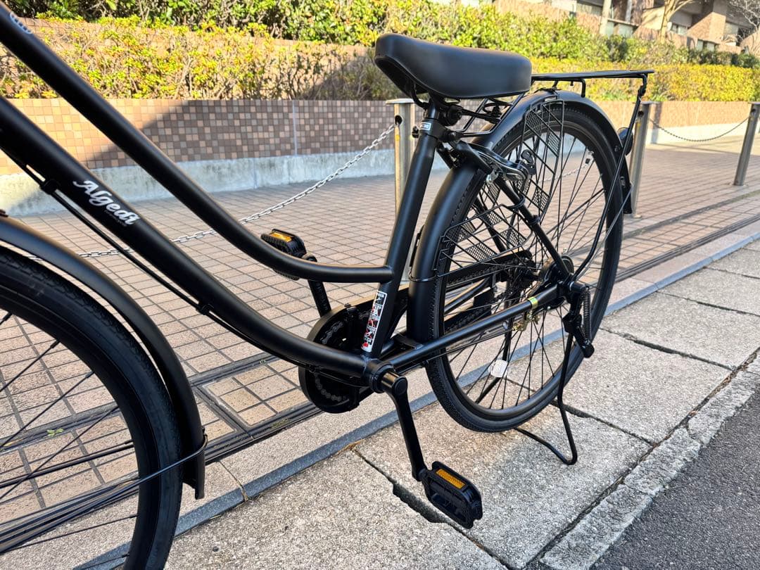 よし⭐︎シティサイクル ブラック 前カゴ付き