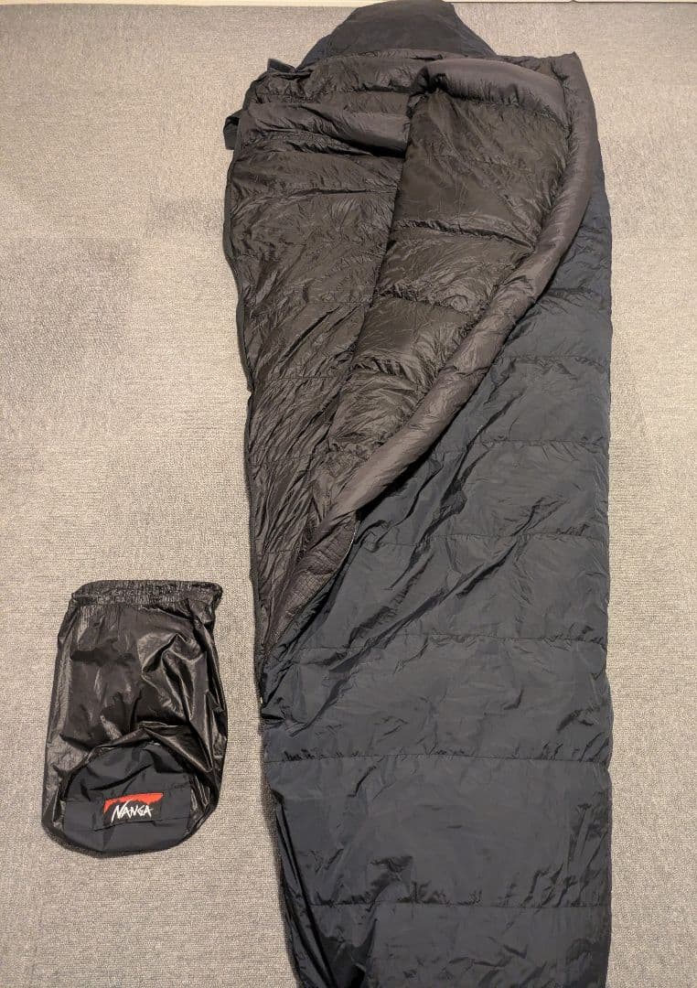 ナンガ×山渓別注　オーロラ 600DX ロング オールブラック シュラフ（中古）