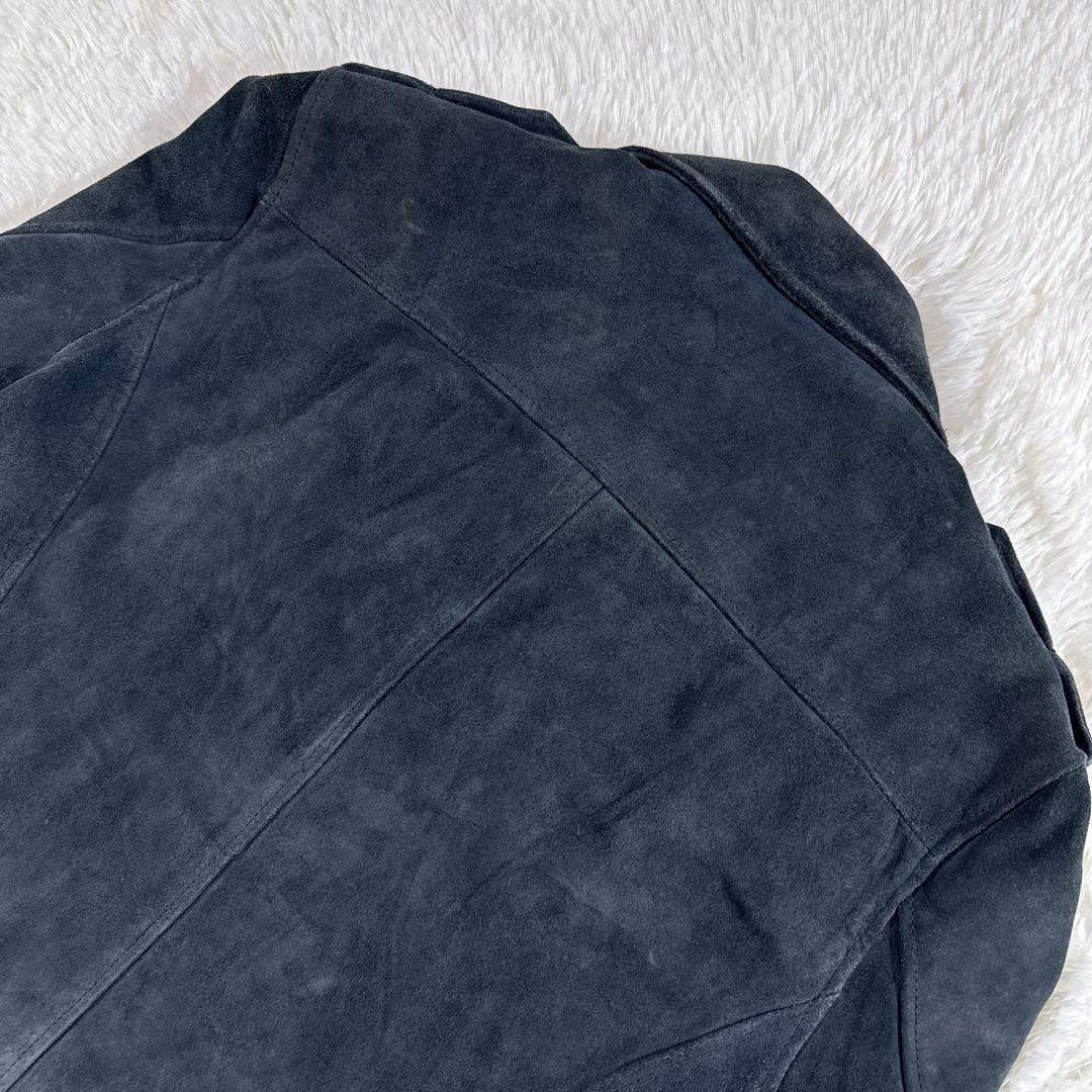 【海外古着】SELECTED HOMME スエード ダブルライダース 牛革 黒L